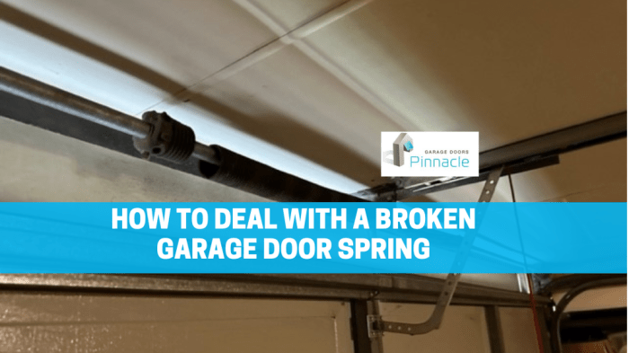 Garage door spring broken how to open